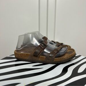 Birkenstock Mayari brown leather toe strap sandals